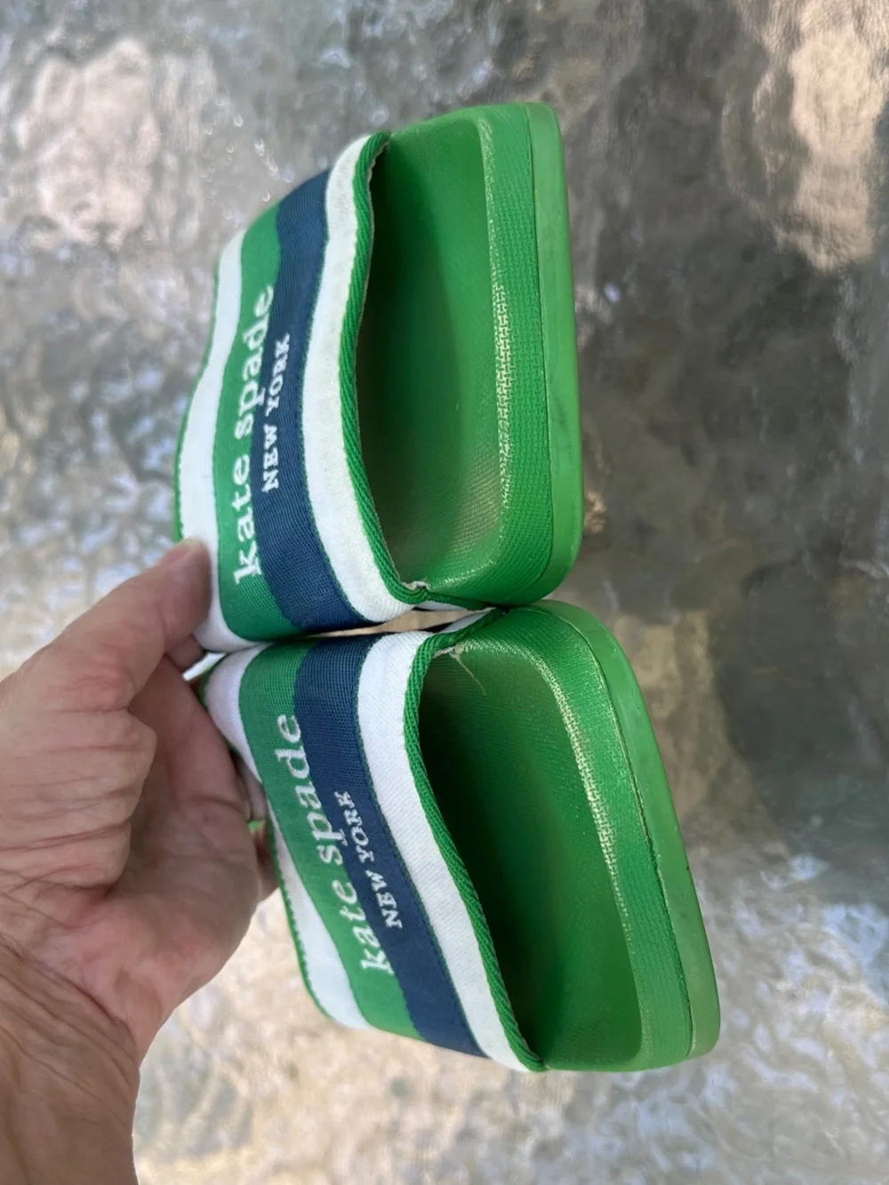 Kate Spade Canvas Pool Slides
